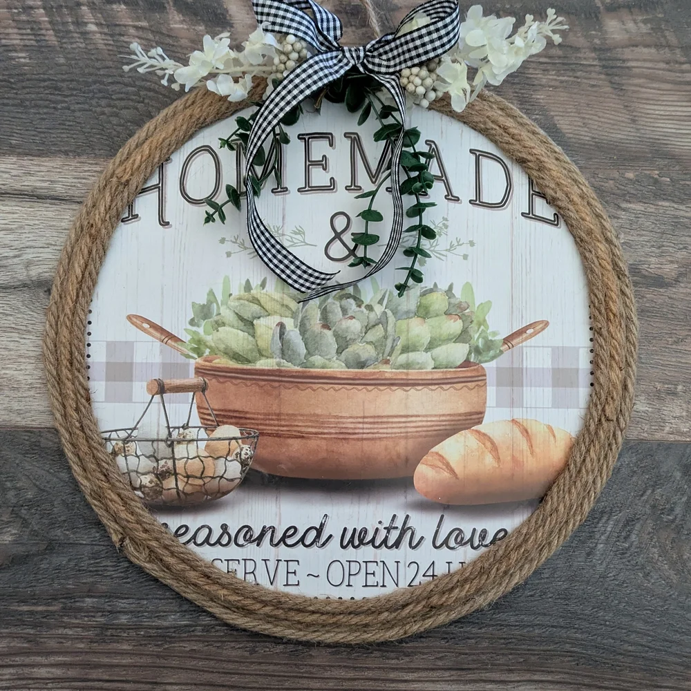 Rustic Kitchen Wall Decor with Rope Accent - Picture 7 of 13